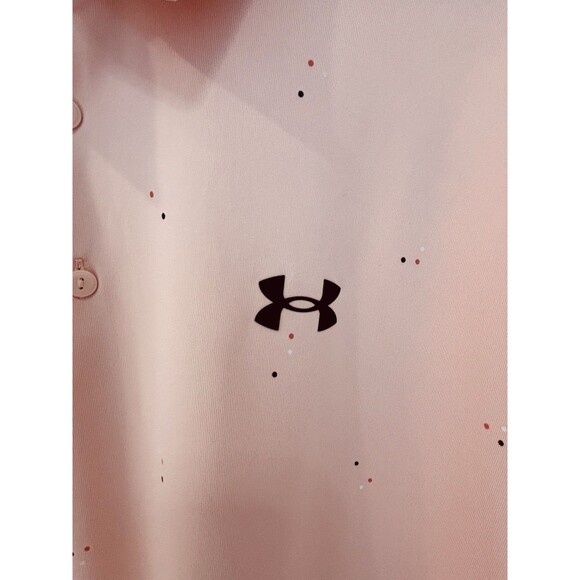 UNDER ARMOUR GOLF PLAY-OFF LA CASIMA BABY PINK PATTERN GOLF SHIRT XL - Picture 2 of 6